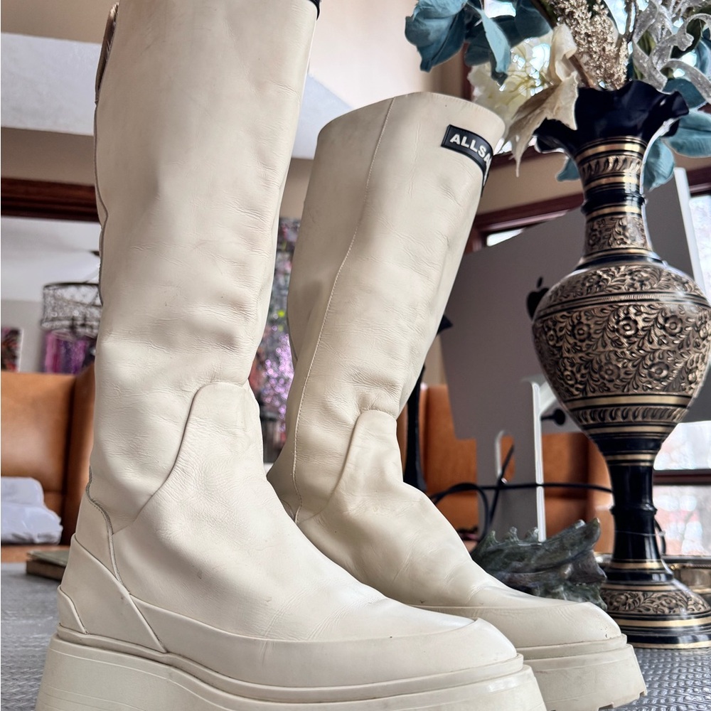 All Saints Women's Off-White Knee high Boots